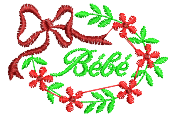Bébé Floral Wreath Embroidery Design