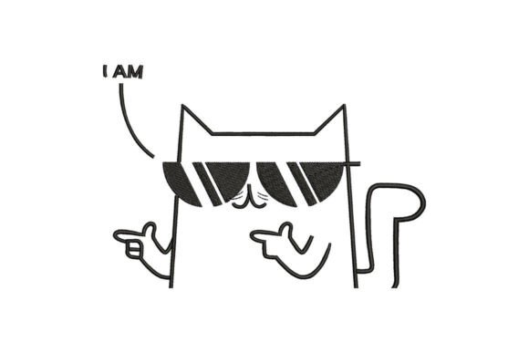 Cool Cat Sunglasses Embroidery Design
