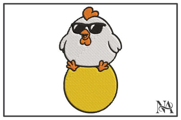 Cool Chicken Egg Embroidery Design