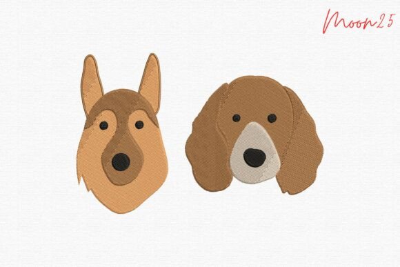 Cute Dog Face Embroidery