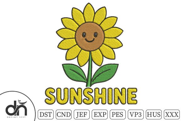 Cute Sunflower Sunshine Embroidery
