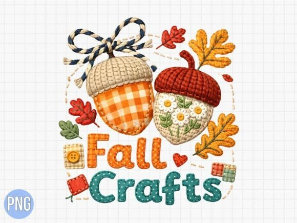 Fall Acorn Embroidery Design