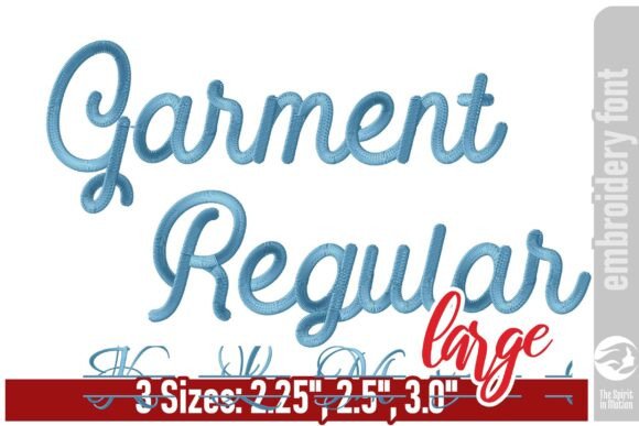 Garment Monoline Embroidery Font - L