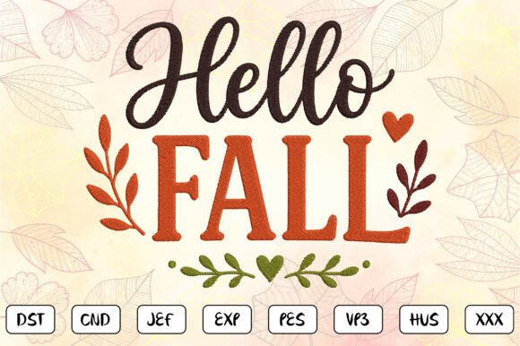 Hello Fall Embroidery Design
