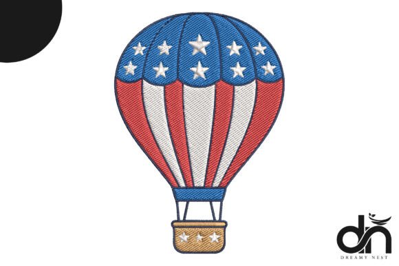 Patriotic Hot Air Balloon Embroidery