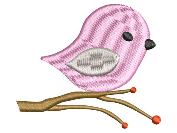Pink Baby Bird Embroidery Design
