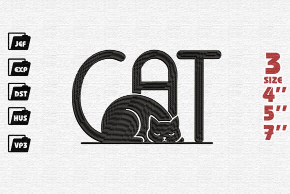 Sleeping Cat Embroidery