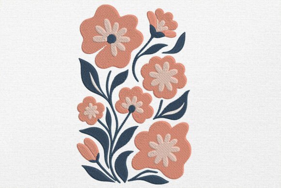 Vintage Flower Embroidery Pattern